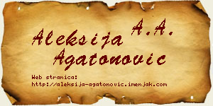 Aleksija Agatonović vizit kartica